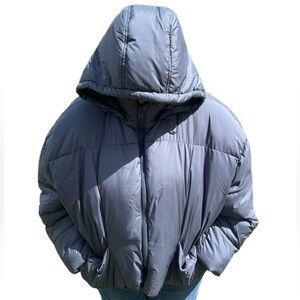 Arizona Jean Co. Navy Ombre Blue Faux Fur Short Puffer Jacket XXL New